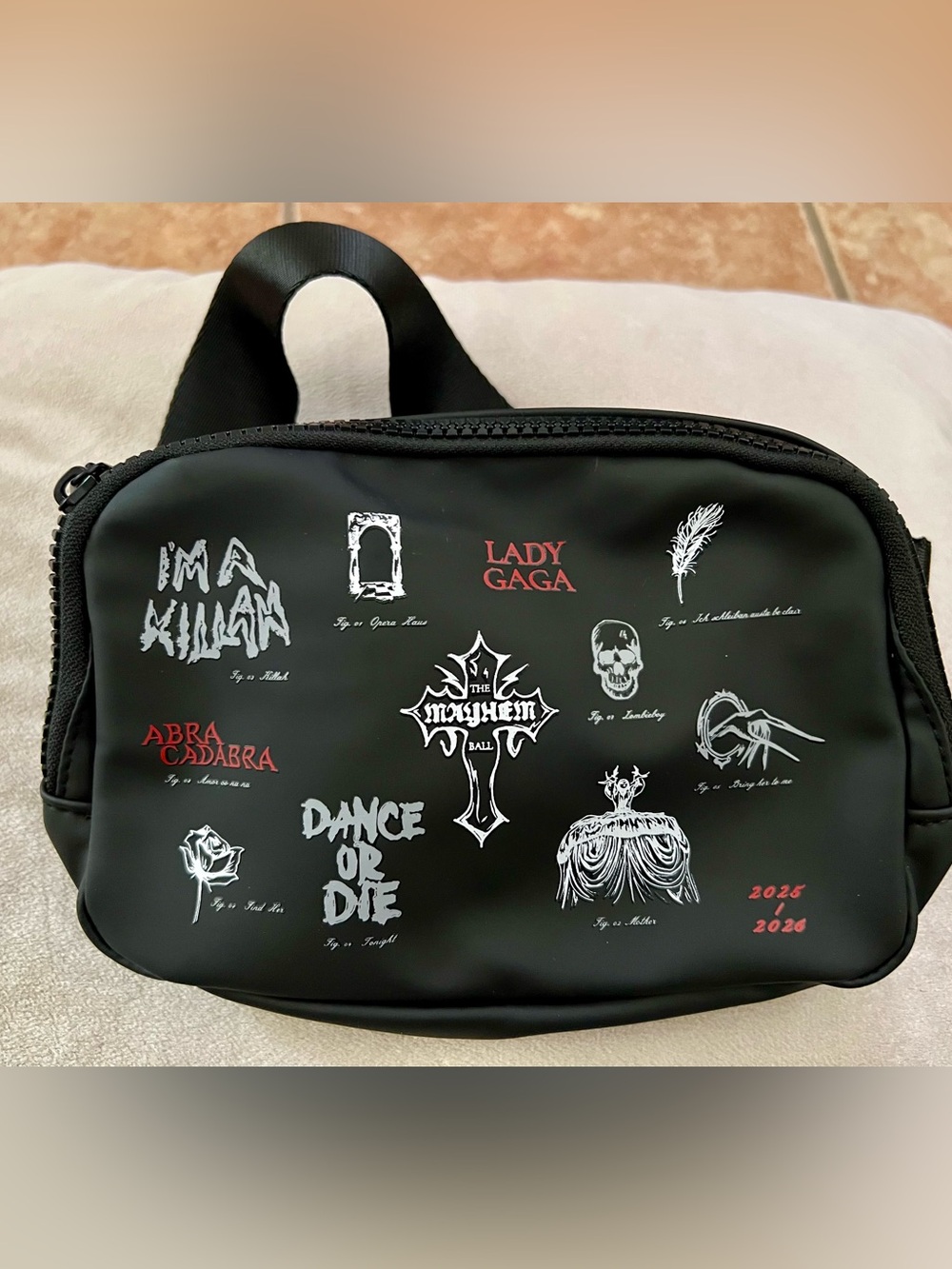 Lady Gaga The Chromatica/Mayhem Graphic Black Cross Bag